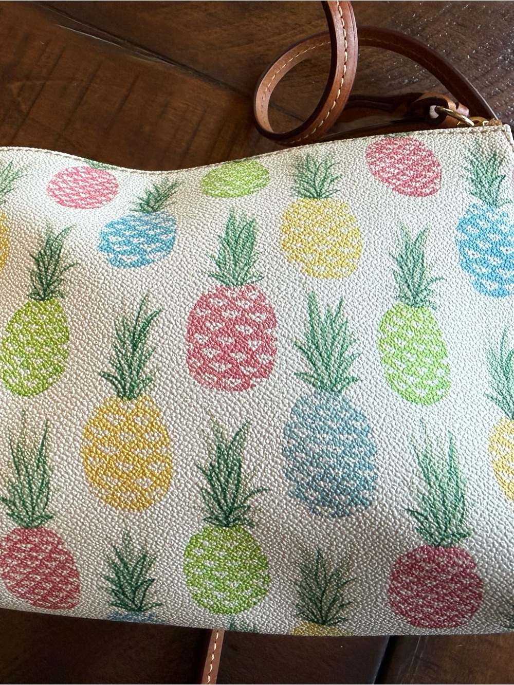Dooney & Bourke "Tiki" Pineapple Print Crossbody Bag - Multicolor - Picture 3 of 3
